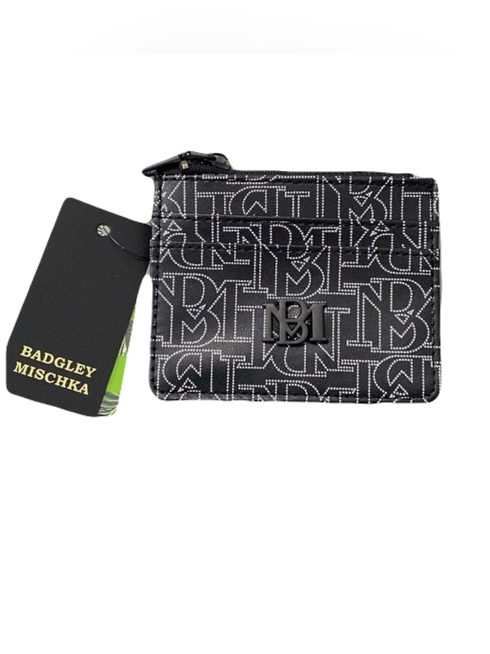 Badgley Mischka zip card holder NEW